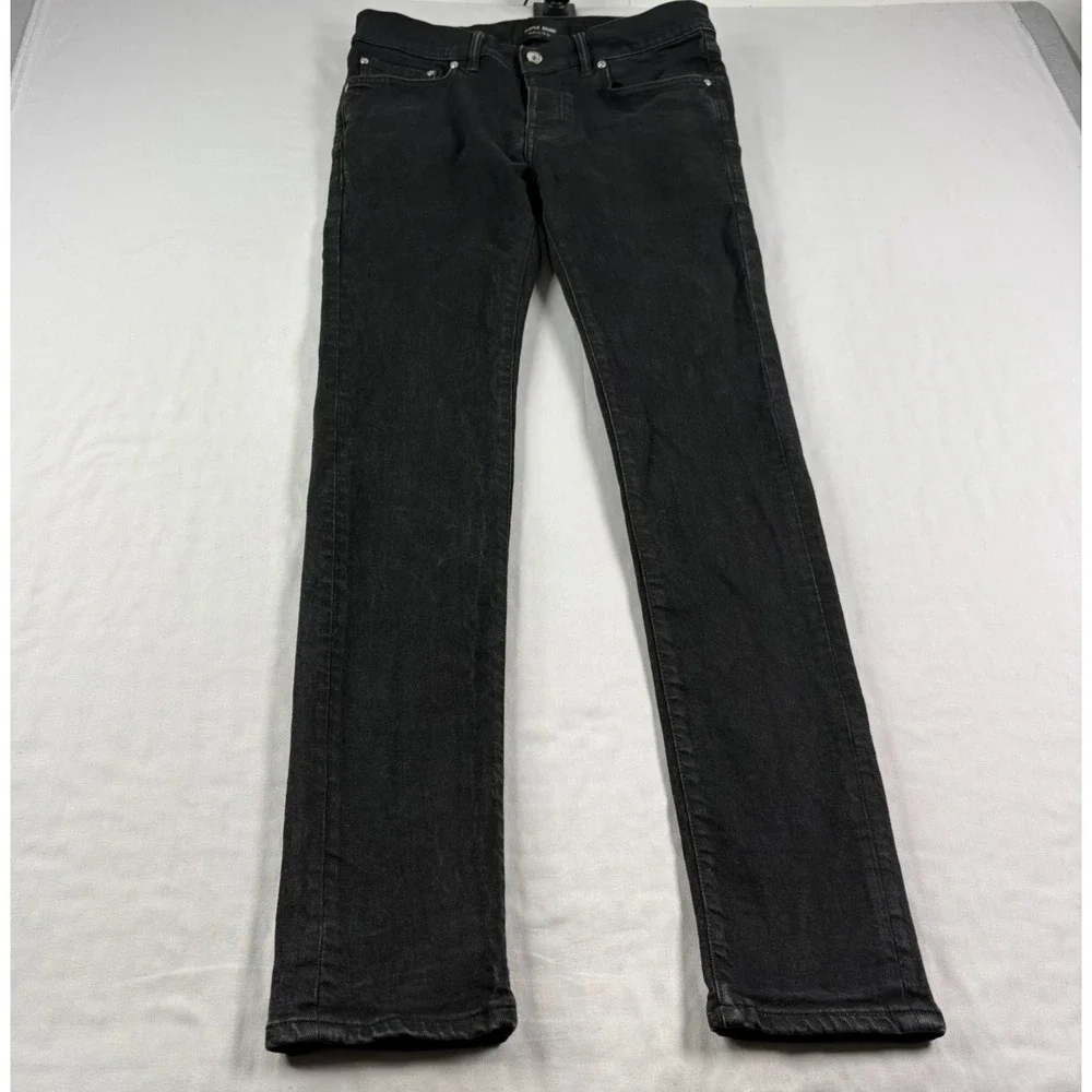 Purple Brand Jeans Mens 34x32 Black P001 Skinny Denim Button Fly - Picture 3 of 15
